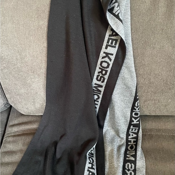 Michael Kors Black and Gray Logo Scarf - Picture 3 of 4